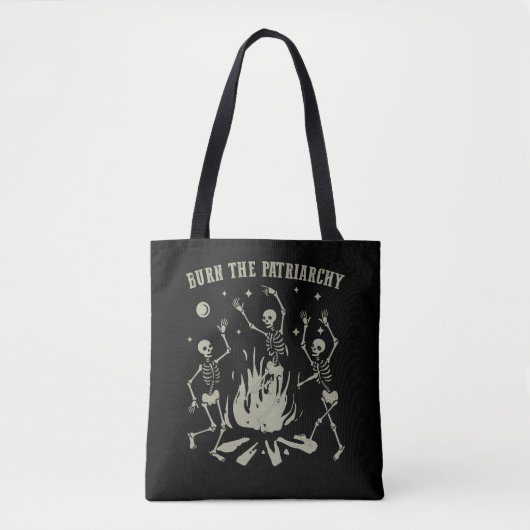 Verbrand de patriarchale griezelige feministische  tote bag (Voorkant)
