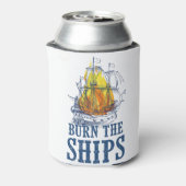 Verbrand de schepen, voor koning en landfankunst blikjeskoeler (Blikje Achterkant)