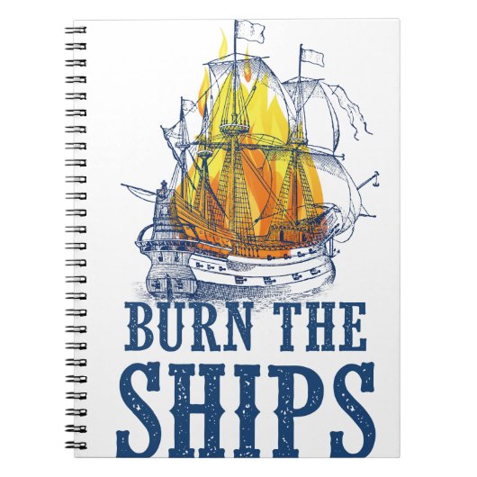 Verbrand de schepen, voor koning en landfankunst notitieboek (Voorkant)