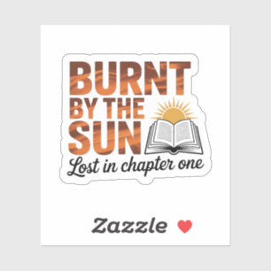 Verbrand door de zon Summer Book Lover Sticker