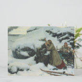 Verbrand dorp in de winter (door Albert Edelfelt) Kaart (Staand voorkant)