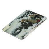 Verbrand dorp in de winter (door Albert Edelfelt) Magneet (Linkerzijde)