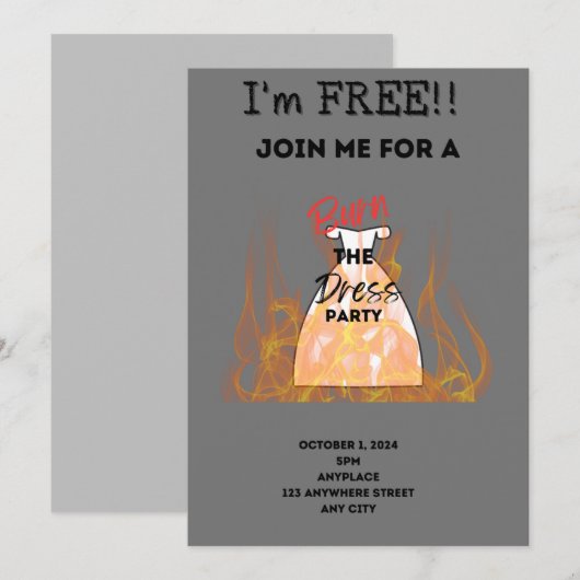 Verbrand het kledingfeestje kaart (Voorkant / Achterkant)