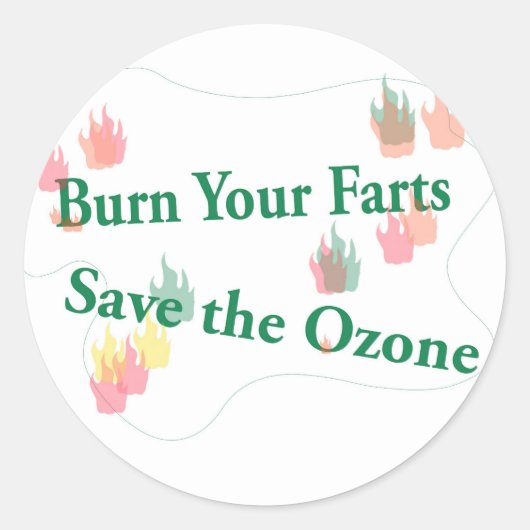 Verbrand je scheten ronde sticker (Voorkant)