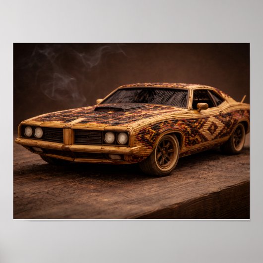 Verbrand Lucifer Klassieke Spierauto — Getextureer Poster (Voorkant)
