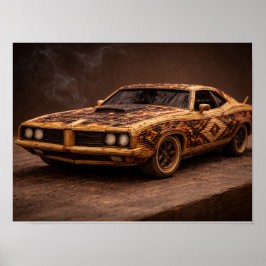 Verbrand Lucifer Klassieke Spierauto — Getextureer Poster