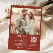 Verbrand nummer Boho QR-code Foto bruiloft Save The Date