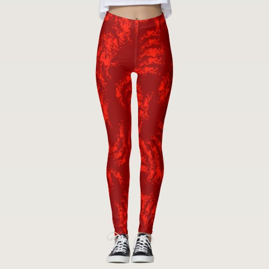 verbrand Oranje Abstract Leggings (Voorkant)