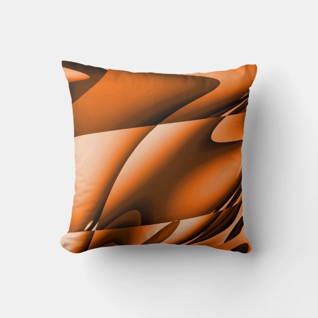 Verbrand Oranje Abstract Moderne Worp Kussen (Voorkant)