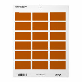 Verbrand Oranje Adreslabel Etiket (Full Sheet)