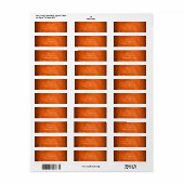 Verbrand Oranje Adreslabels Etiket (Full Sheet)