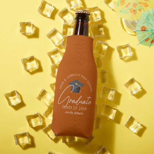 Verbrand Oranje Afstudeerfeest Aangepaste Afstudee Flesjeskoeler (Insitu Zomer)