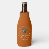 Verbrand Oranje Afstudeerfeest Aangepaste Afstudee Flesjeskoeler (Fles Voorkant)