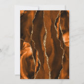 Verbrand Oranje Agaat Navy Blauwe Script Bewaar de Kaart (Achterkant)