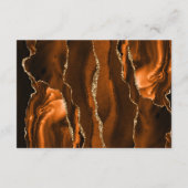 Verbrand Oranje Agate Gouden Script Trouwdetails Informatiekaartje (Achterkant)