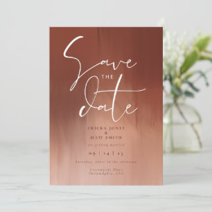 Verbrand Oranje Aquarel Save the Date Trouwen Kaart