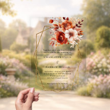 Verbrand oranje bloemen goud geometrisch helder tr