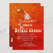 Verbrand Oranje Bloemige Disco Bal Bruiloftsfeest Kaart (Voorkant / Achterkant)