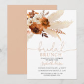 Verbrand Oranje Boheemse Pampas Gras Bruids Brunch Kaart (Voorkant / Achterkant)