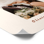 Verbrand Oranje Boho Bruiloft FOTO Tafelnummer Poster (Hoek)