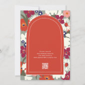 Verbrand Oranje Boho Chic Bloemige Bewaar de Datum Kaart (Achterkant)