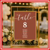 Verbrand Oranje Boho Trouwtafel Stoelenkaart Poster