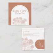 verbrand oranje boho-visitekaartje vierkante visitekaartje (Voorkant / Achterkant)