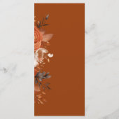 Verbrand Oranje bruiloft Menu (Achterkant)