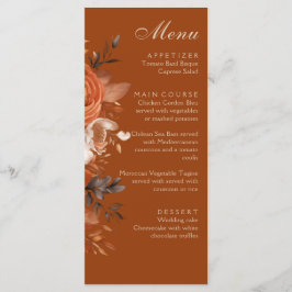 Verbrand Oranje bruiloft Menu
