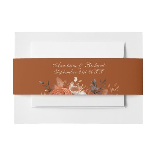 Verbrand Oranje bruiloft Uitnodigingen Wikkel (Voorkant Voorbeeld)