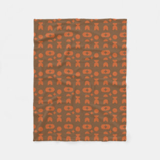Verbrand Oranje & Cacao Bruin Abstract Geometrisch Fleece Deken