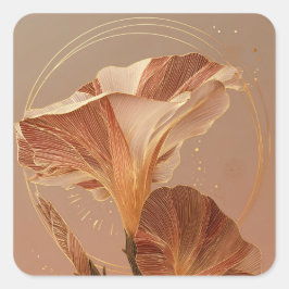 Verbrand Oranje Calla Lelie Botanisch Vierkante Sticker