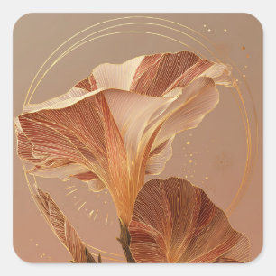Verbrand Oranje Calla Lelie Botanisch Vierkante Sticker
