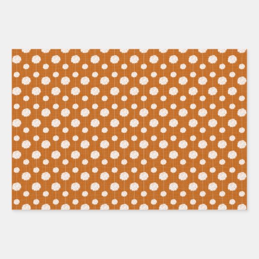 Verbrand Oranje Cheerleader Pom Pom Pattern Inpakpapier Vel (Voorkant)