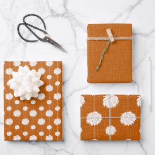 Verbrand Oranje Cheerleader Pom Pom Pattern Inpakpapier Vel