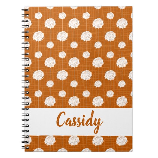 Verbrand Oranje Cheerleader Pom Pom Pattern Notitieboek (Voorkant)