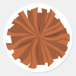 Verbrand Oranje Cheerleader Pom Pom Ronde Sticker