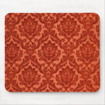 Verbrand Oranje Damask Mousepad
