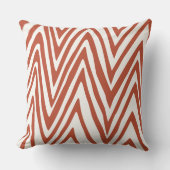 Verbrand Oranje en Off Witte Zebra Ontwerp Kussen (Voorkant)