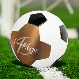 Verbrand Oranje Geborsteld Metaal Tane Monogram  Voetbal