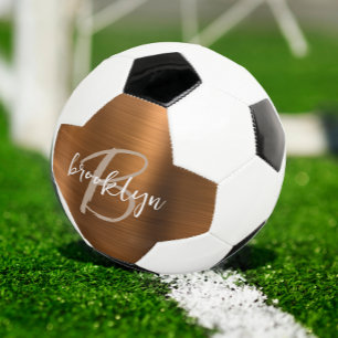 Verbrand Oranje Geborsteld Metaal Tane Monogram Voetbal