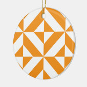 Verbrand Oranje Geometrisch Deco Kubuspatroon Keramisch Ornament (Links)