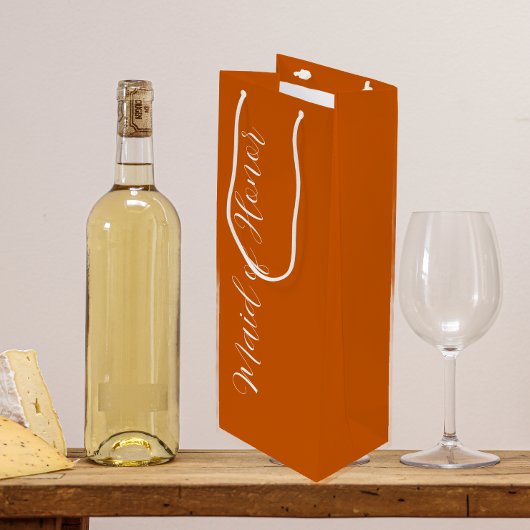 Verbrand Oranje Gestileerde Script Getuige van de Wijn Cadeautas