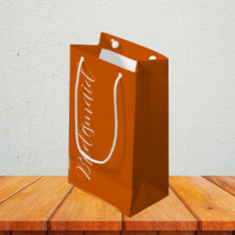 Verbrand Oranje Gestileerde Script Trouw Bruidsmei Klein Cadeauzakje