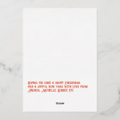 Verbrand Oranje & Goud Gingham Kerstvakantie Folie Feestdagenkaart (Achterkant)