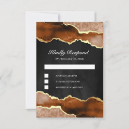 Verbrand Oranje Gouden Terracotta Agate Marmeren T RSVP Kaartje
