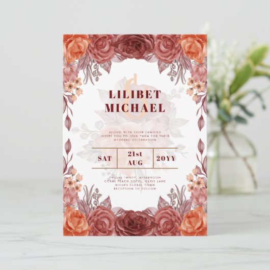 Verbrand Oranje HERFST Bloemachtige Botanische TRO (Staand voorkant)