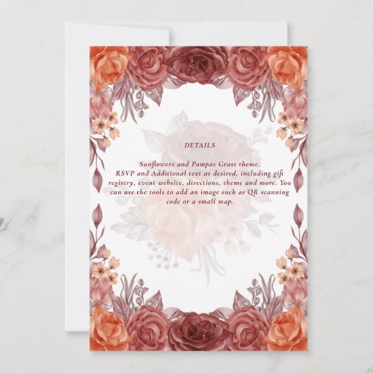 Verbrand Oranje HERFST Bloemachtige Botanische TRO (Achterkant)