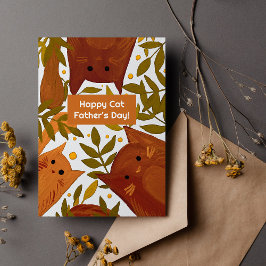 Verbrand oranje katten en takken Fijne vaderdag vo Feestdagenkaart