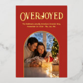 Verbrand Oranje Kerst Baby Geboorte Aankondiging F (Voorkant)